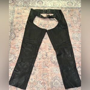 Unik Ultra Black Leather Chaps